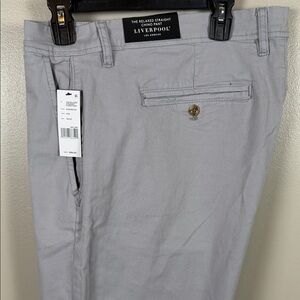 Liverpool Relaxed Straight Chino Pants in Light Gray